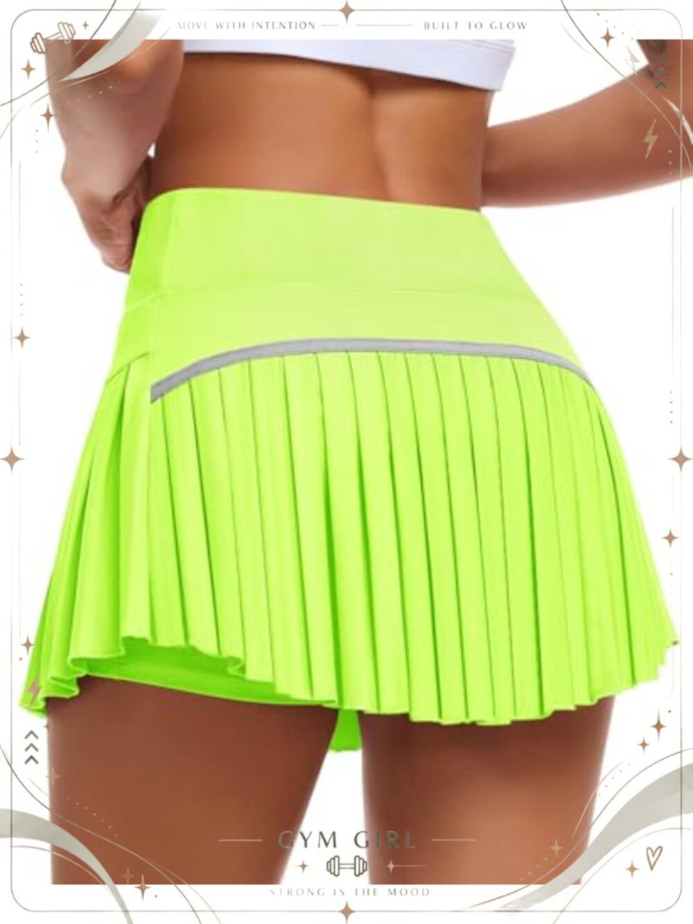 Pleated Tennis Skort with Built-in Shorts High Waist Athletic Golf Skirt